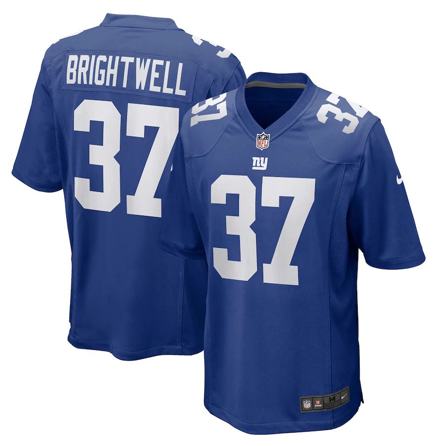 Men New York Giants #37 Gary Brightwell Nike Royal Game Player NFL Jersey